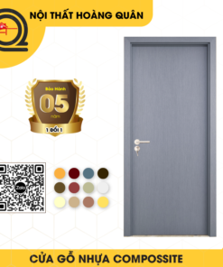 Cửa composite sơn màu xám HQ-09