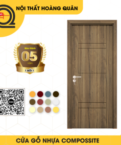Cửa composite phòng ngủ Đà Nẵng màu tối HQ-10