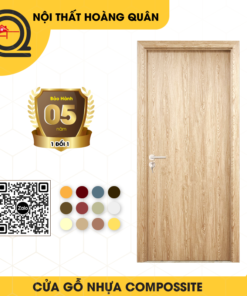 Cửa nhựa composite phủ vân gỗ tông sáng HQ-14