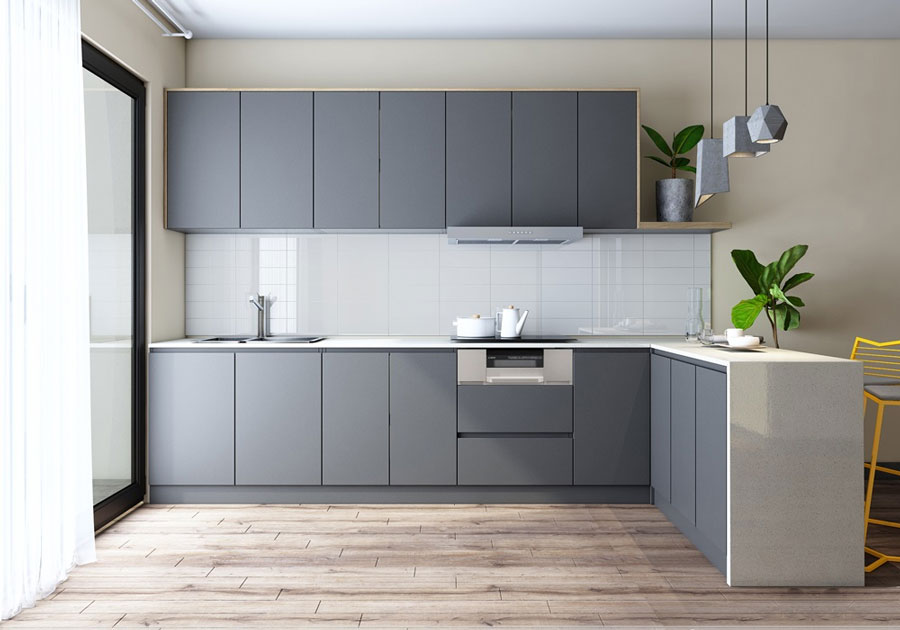 tủ bếp gỗ công nghiệp chữ I giá hợp lý
