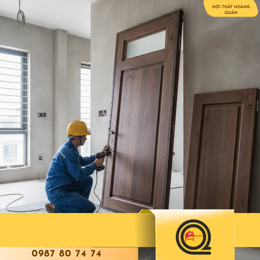 Hướng dẫn thi công cửa gỗ công nghiệp - hình 1