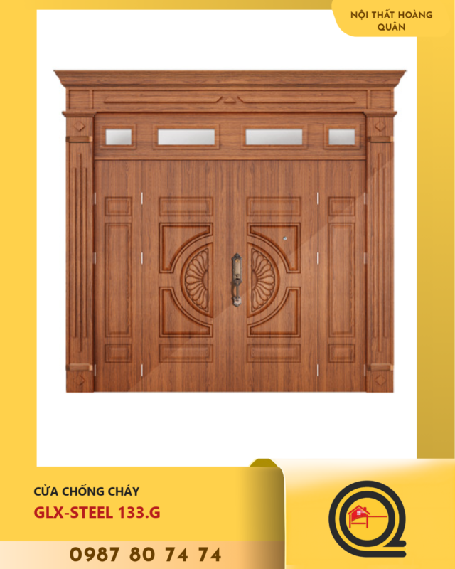 Cửa Thép Vân Gỗ Galaxy GLX STEEL 133.G