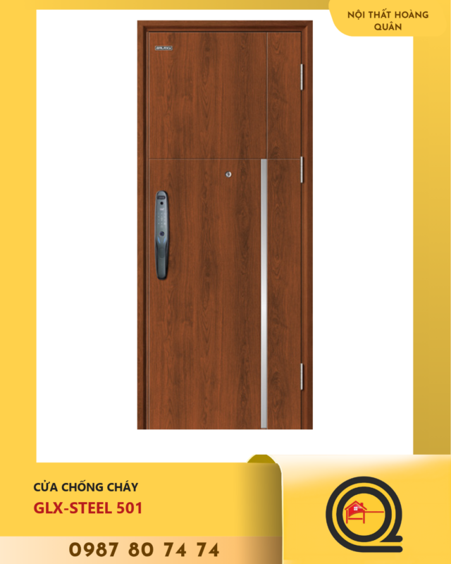 Cửa Thép Vân Gỗ Galaxy GLX STEEL 501
